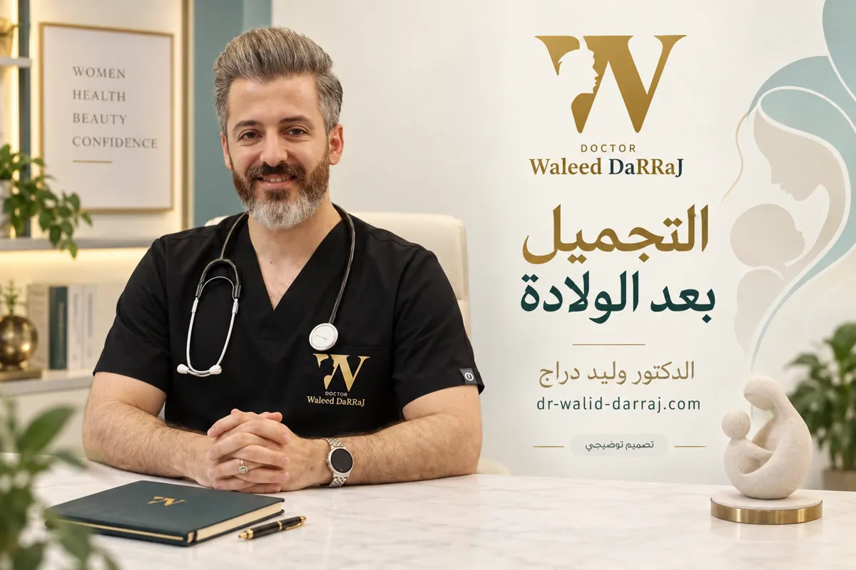 تصميم توضيحي للدكتور وليد دراج في جلسة استشارة حول ترتيب الأولويات بعد الولادة