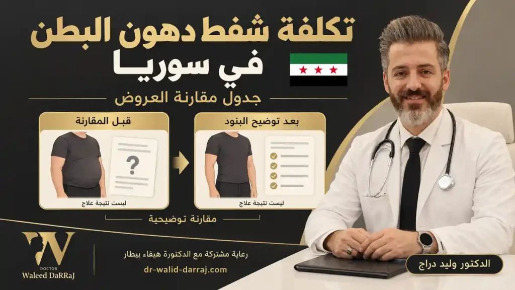 تكلفة شفط دهون البطن في سوريا: جدول مقارنة العروض